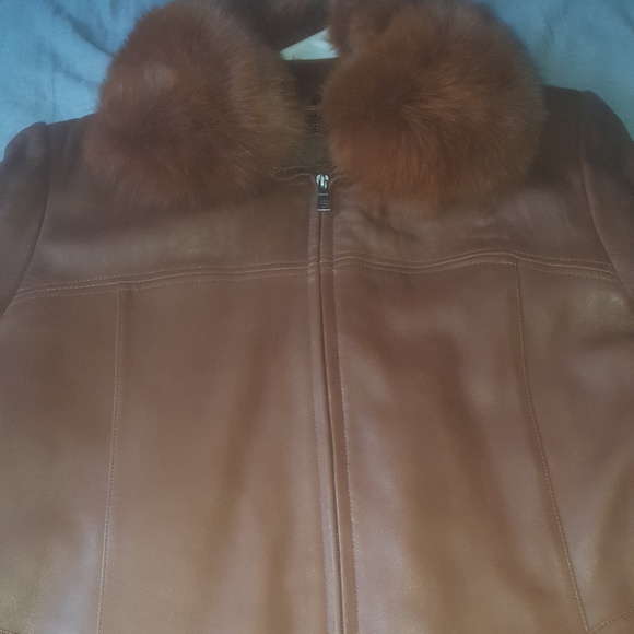 KNOLES CARTER CHESTNUT BROWN ITALIAN LAMBSKIN COAT - Picture 5 of 6